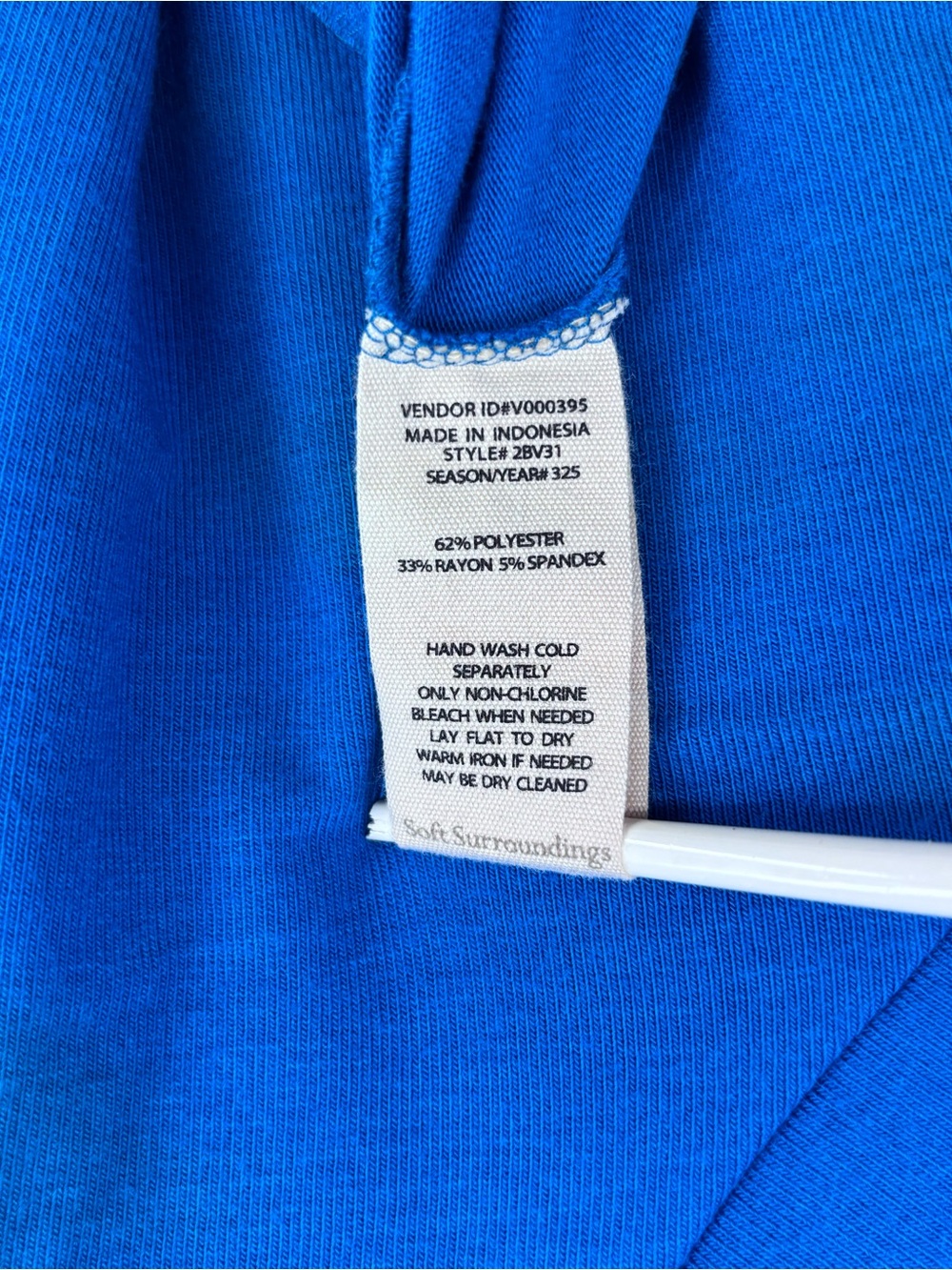 Soft Surroundings Mykonos Blue Madeline Drapey Tunic Top V Neck Women’s Plus 1X - Picture 6 of 10